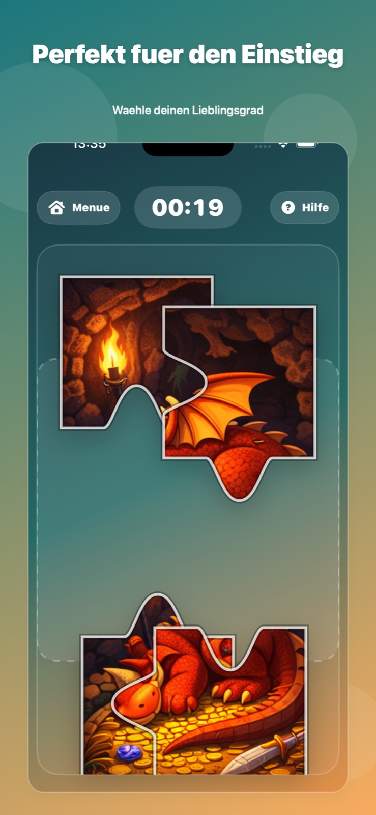 Dragon Puzzle mit einfachem Puzzle