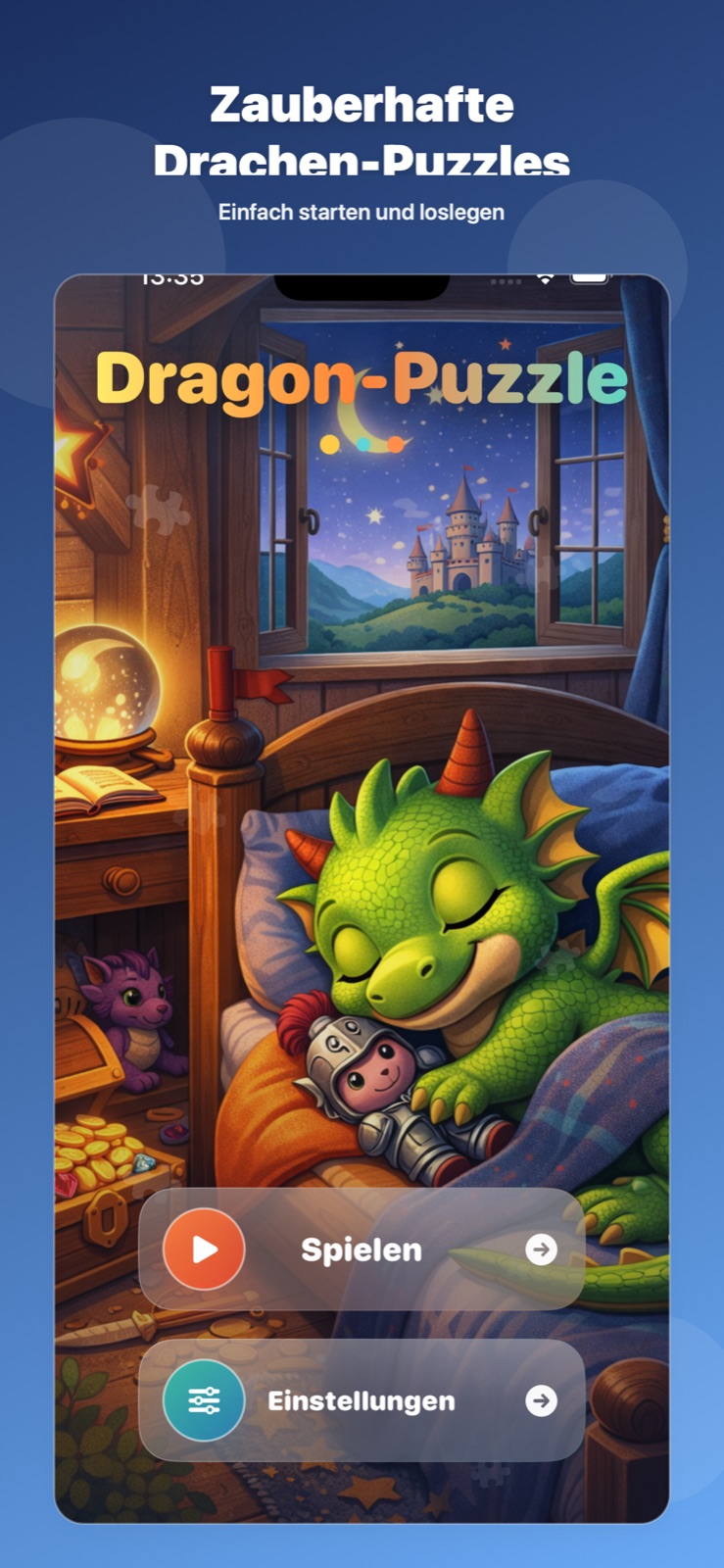 Dragon Puzzle Startbildschirm