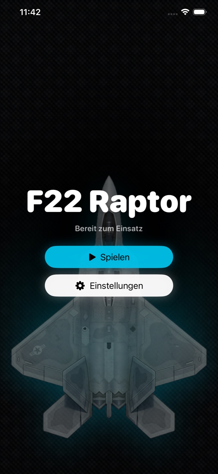 F-22 Raptor Startbildschirm