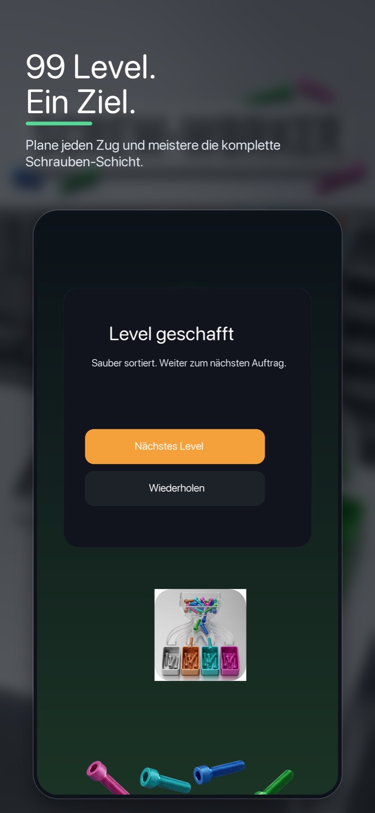 Screw Worker Level geschafft